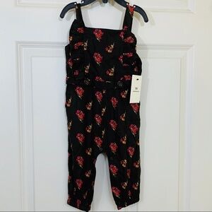 Something Navy || NWT Nordstrom Black Floral Jumper 9 months